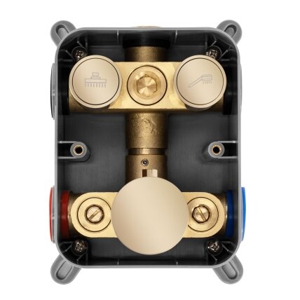 Paslėptas dušo rinkinys LUNGO GOLD su termostatu + DĖŽUTĖ 3 Paslėptas dušo rinkinys LUNGO GOLD su termostatu + DĖŽUTĖ 3