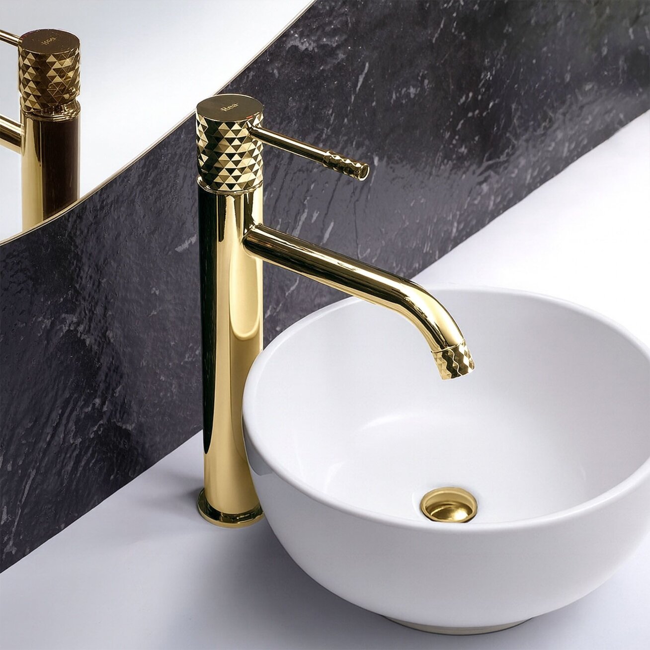 PLAUTUVĖS MAIŠYTUVAS Lungo Diamond Gold aukšta 1 PLAUTUVĖS MAIŠYTUVAS Lungo Diamond Gold aukšta 1