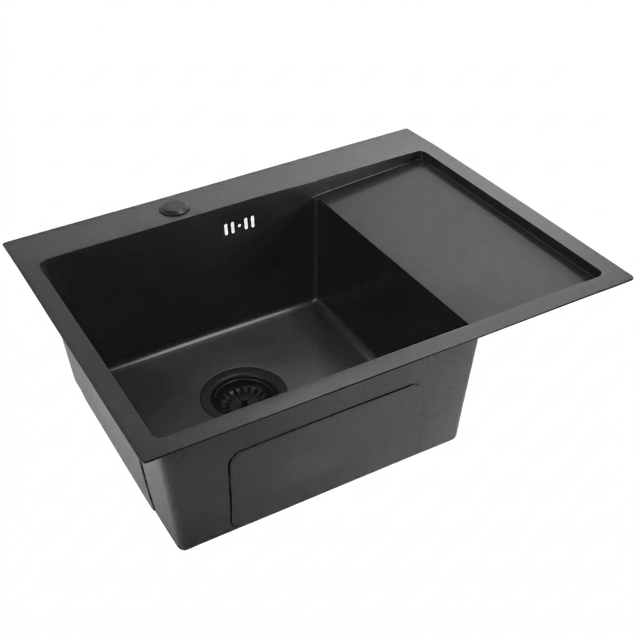 Plieninė kriauklė Fin Black 4 Plieninė kriauklė Fin Black 4