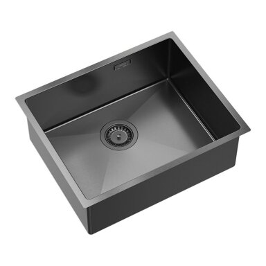 Plieninė kriauklė ANTHONY 60 GRAPHITE