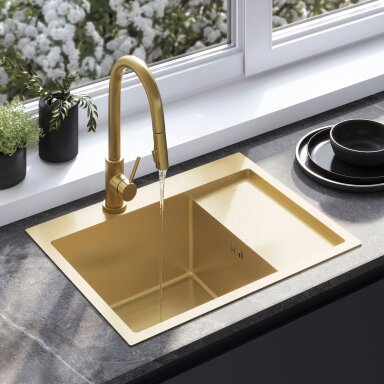 Plieninė kriauklė Fin BRUSH GOLD