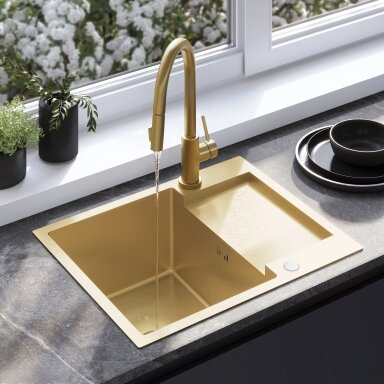 Plieninė kriauklė Paul BRUSH GOLD
