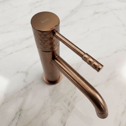 PLAUTUVĖS MAIŠYTUVAS Lungo Diamond Brush Copper žemas 4