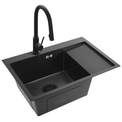 Plieninė kriauklė Fin Black 5