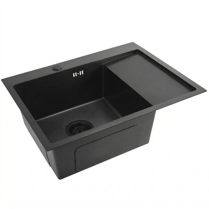 Plieninė kriauklė Fin Black 4
