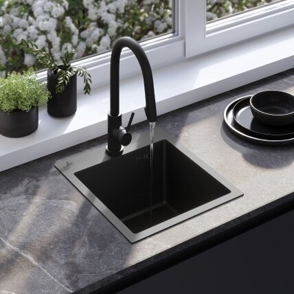 Plieninė kriauklė Leo 40 Black Plieninė kriauklė Leo 40 Black