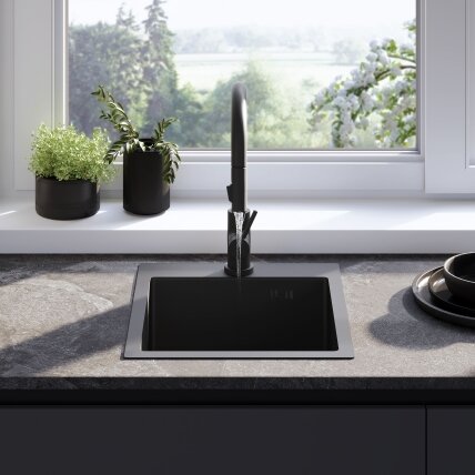 Plieninė kriauklė Leo 40 Black 2