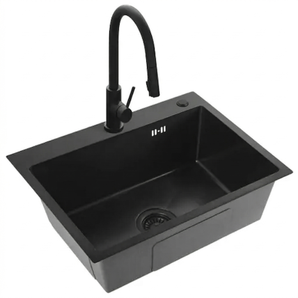 Plieninė kriauklė Liam Black 6 Plieninė kriauklė Liam Black 6