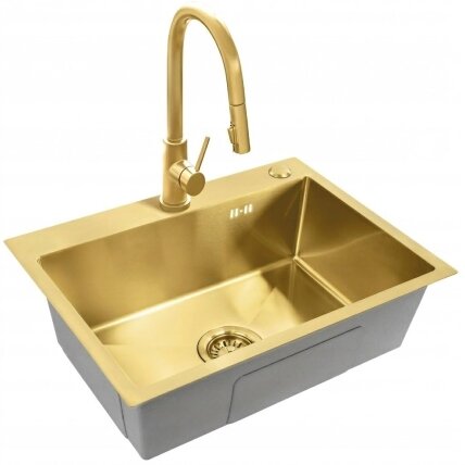 Plieninė kriauklė Liam BRUSH GOLD 7