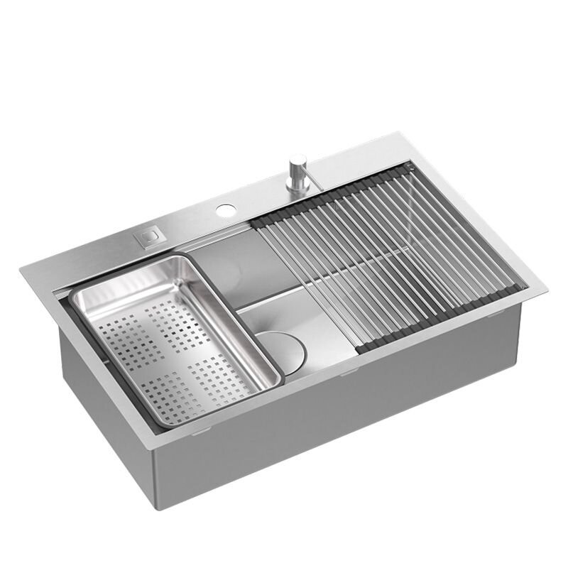 Plieninė kriauklė BURT 110 WORKSTATION BRUSH NICKEL 1