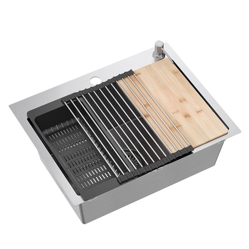 Plieninė kriauklė LUKE 110 WORKSTATION BRUSH NICKEL 3 Plieninė kriauklė LUKE 110 WORKSTATION BRUSH NICKEL 3