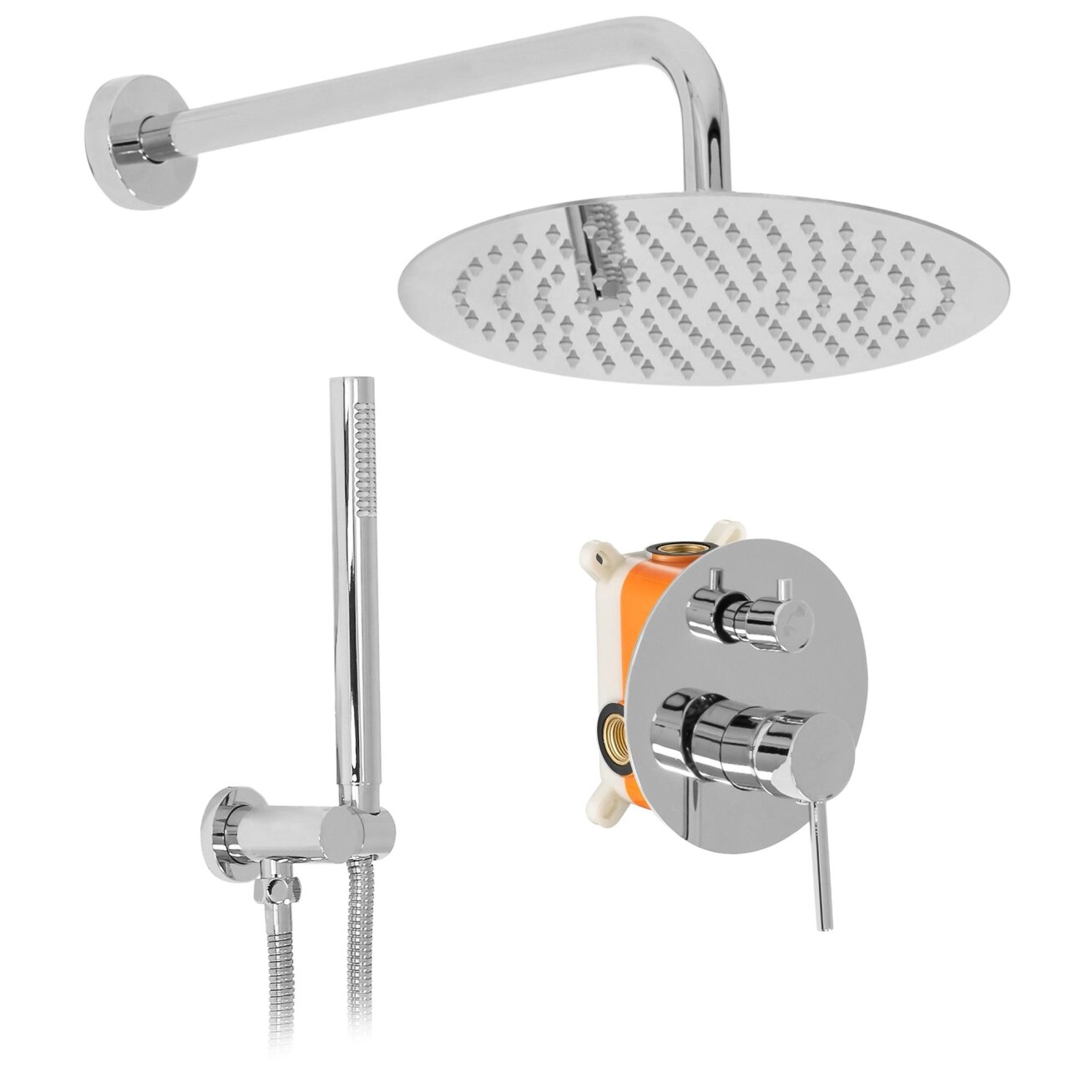 Potinkinė dušo sistema Lungo Chrome + dėžė Potinkinė dušo sistema Lungo Chrome + dėžė
