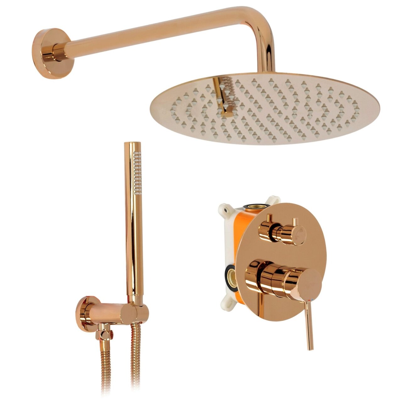 Potinkinė dušo sistema Lungo Copper + DĖŽUTĖ Potinkinė dušo sistema Lungo Copper + DĖŽUTĖ