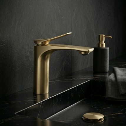 Praustuvo maišytuvas PREMIUM Vision Gold Brush Low 3