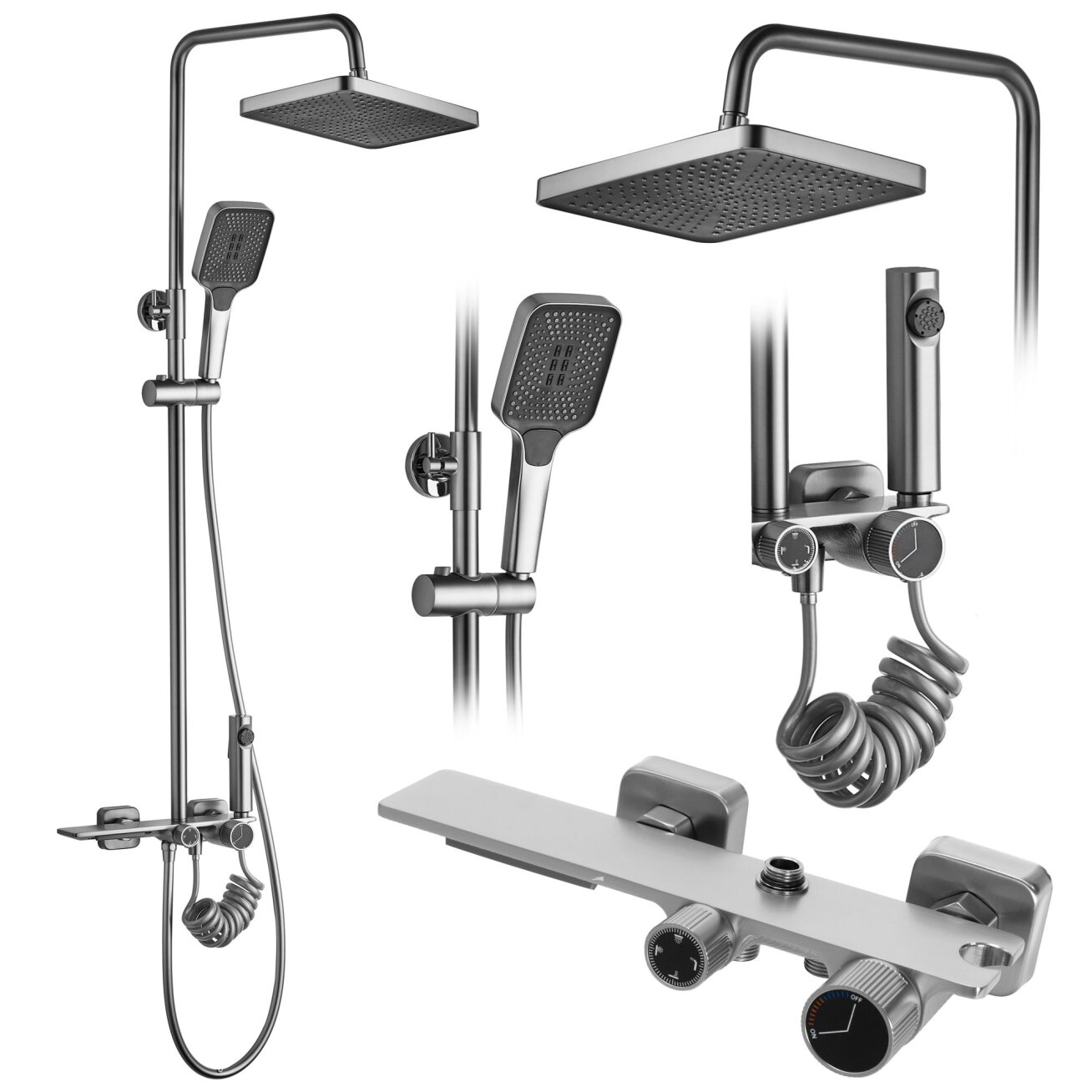 Dušo komplektas HELIX Nickel Brush INOX Dušo komplektas HELIX Nickel Brush INOX