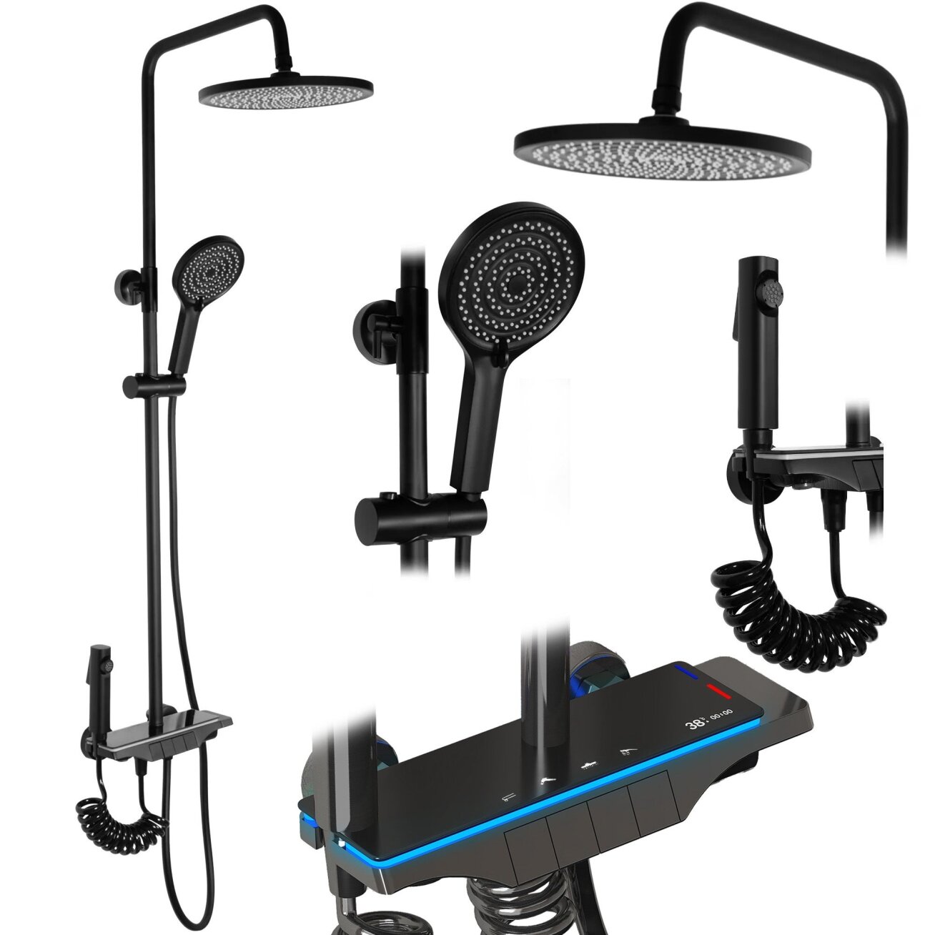 Dušo komplektas Savio Led Black Dušo komplektas Savio Led Black