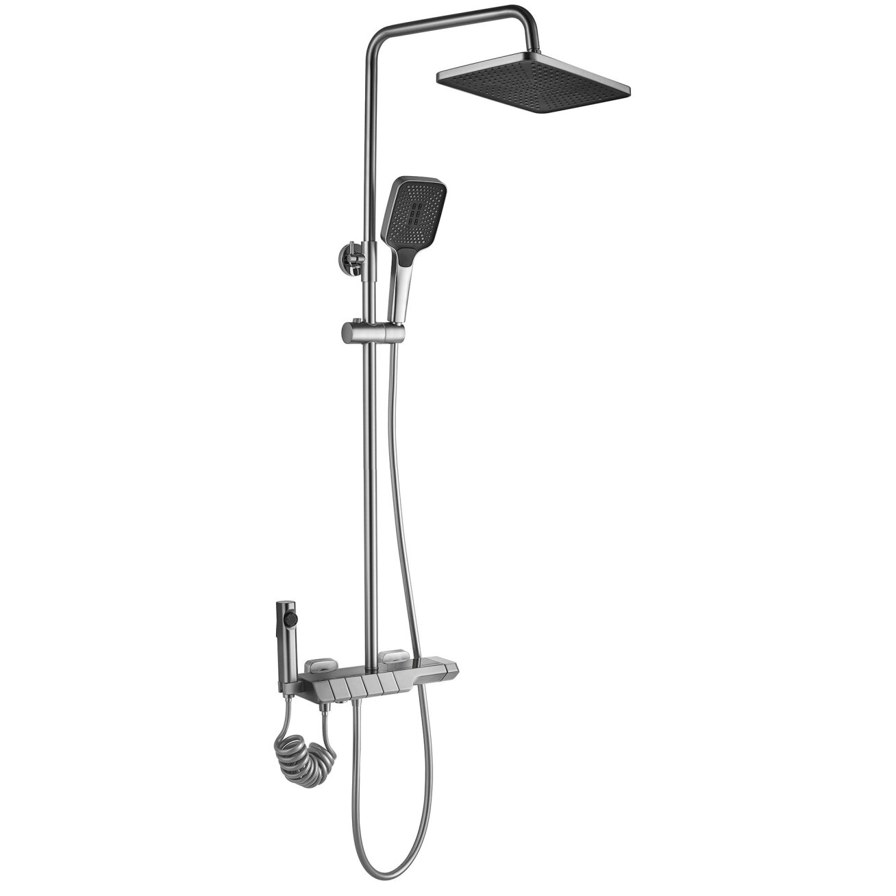 Dušo komplektas su termostatu ROB Nickiel Brush INOX 7