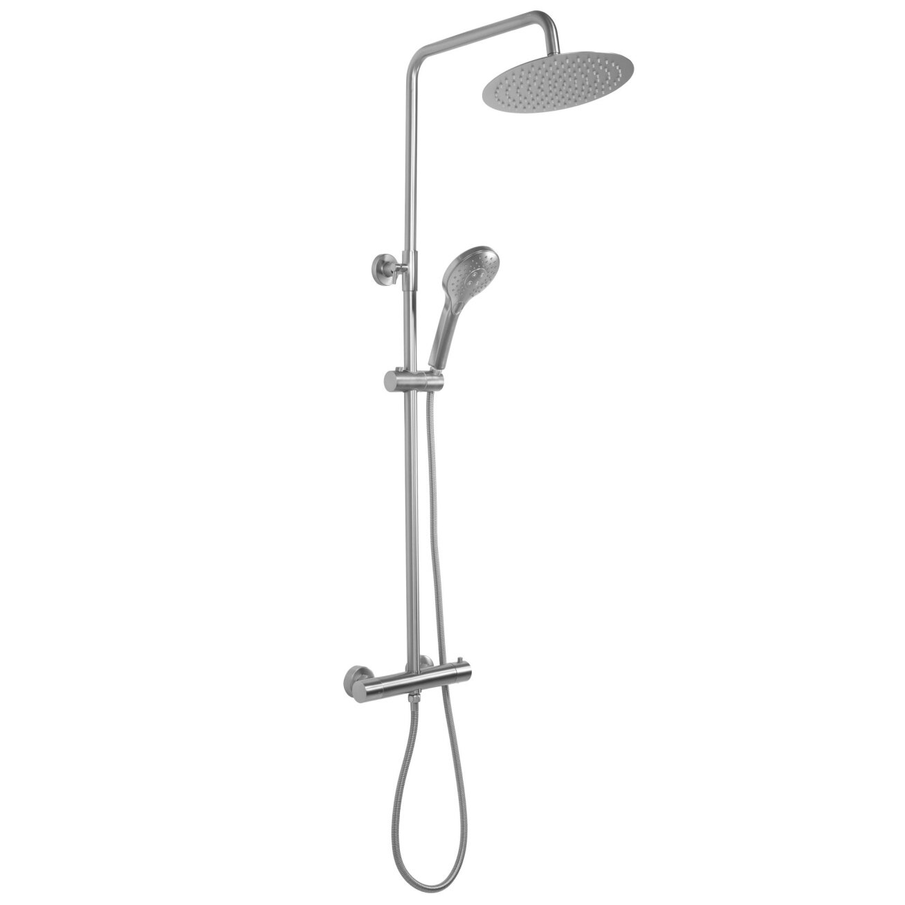 Dušo komplektas su termostatu VINCENT NICKEL BRUSH INOX 2 Dušo komplektas su termostatu VINCENT NICKEL BRUSH INOX 2