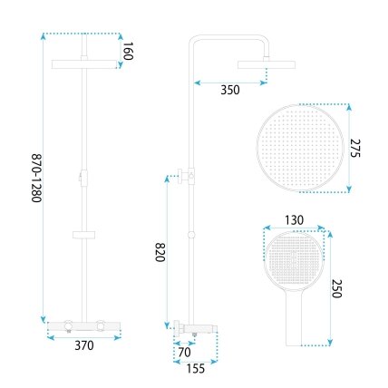 Dušo komplektas Creo White 8