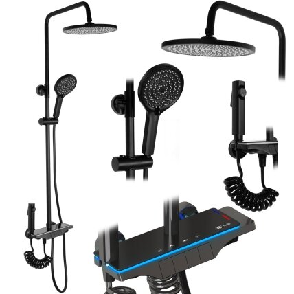Dušo komplektas Savio Led Black Dušo komplektas Savio Led Black