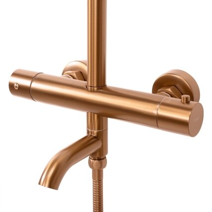 Dušo komplektas su termostatu Lungo Copper Brush 11 Dušo komplektas su termostatu Lungo Copper Brush 11