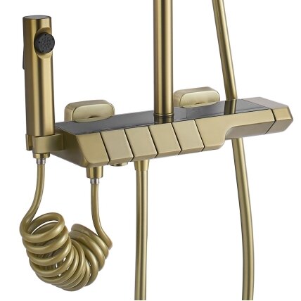 Dušo komplektas su termostatu ROB Gold Brush 1 Dušo komplektas su termostatu ROB Gold Brush 1