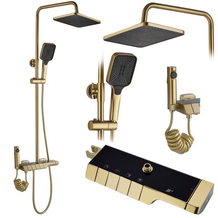 Dušo komplektas su termostatu ROB Gold Brush