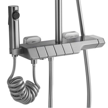 Dušo komplektas su termostatu ROB Nickiel Brush INOX 1 Dušo komplektas su termostatu ROB Nickiel Brush INOX 1
