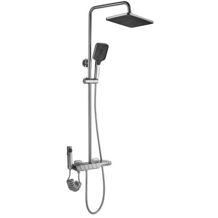 Dušo komplektas su termostatu ROB Nickiel Brush INOX 7