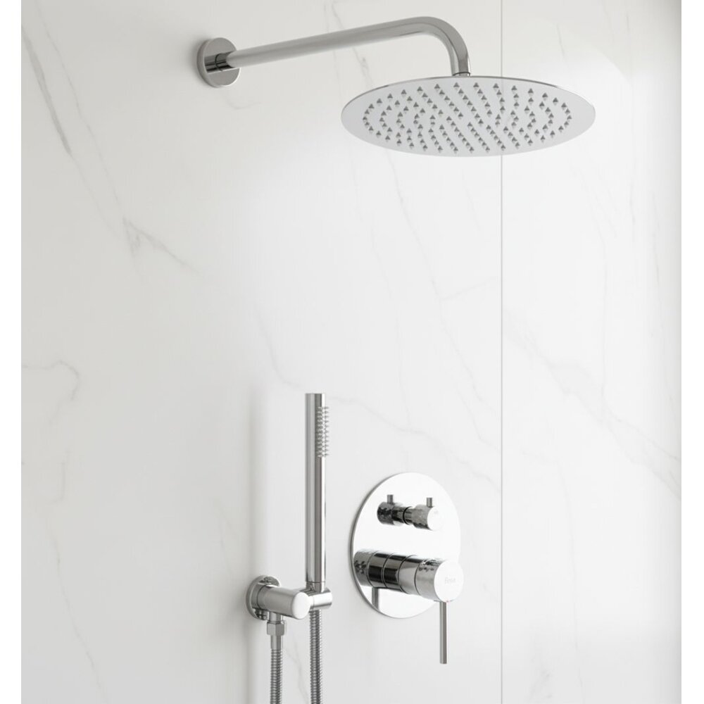 Lungo Diamond Chrome juodas paslėptas dušo rinkinys + DĖŽUTĖ 2