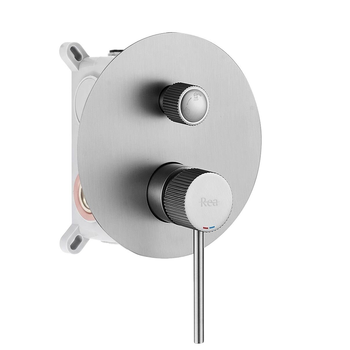 Lungo Stripe Nickel Brush juodas paslėptas dušo rinkinys + DĖŽUTĖ 2