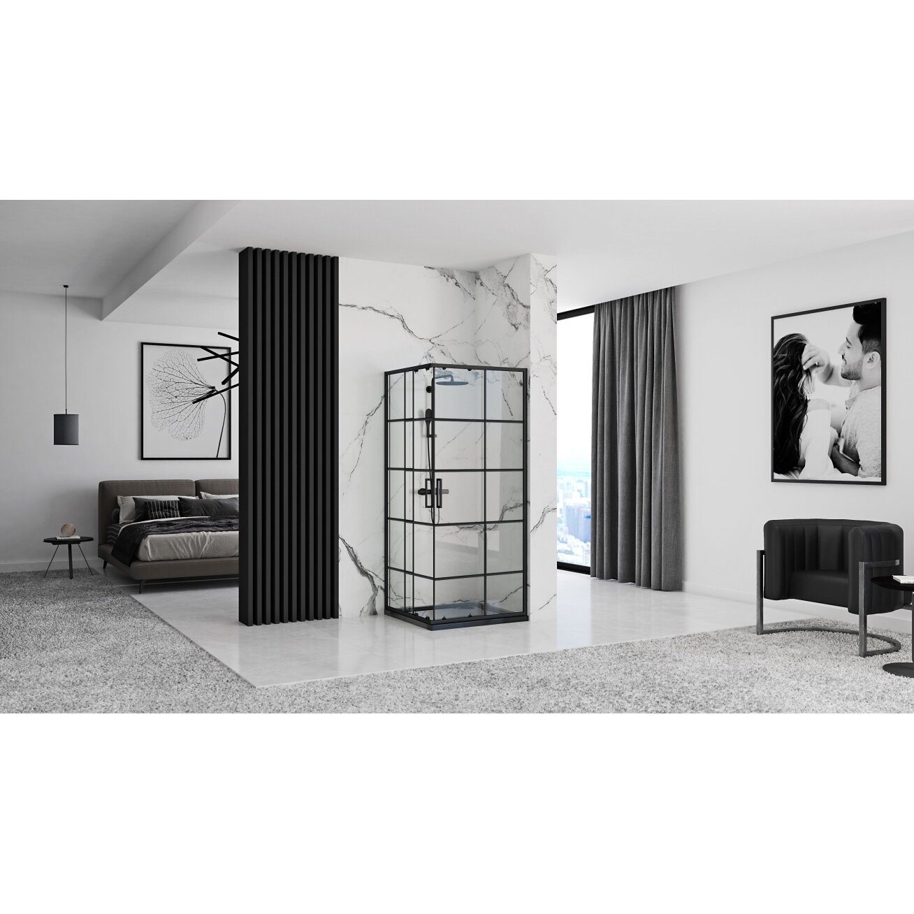 Concept Black dušo kabina 90x90 1 Concept Black dušo kabina 90x90 1