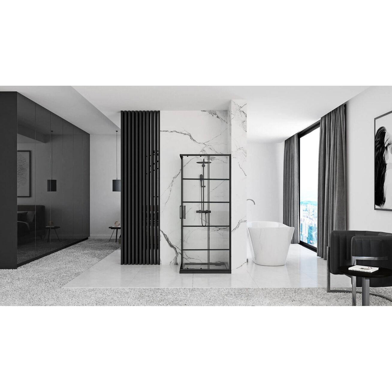 Concept Black dušo kabina 90x90 3 Concept Black dušo kabina 90x90 3