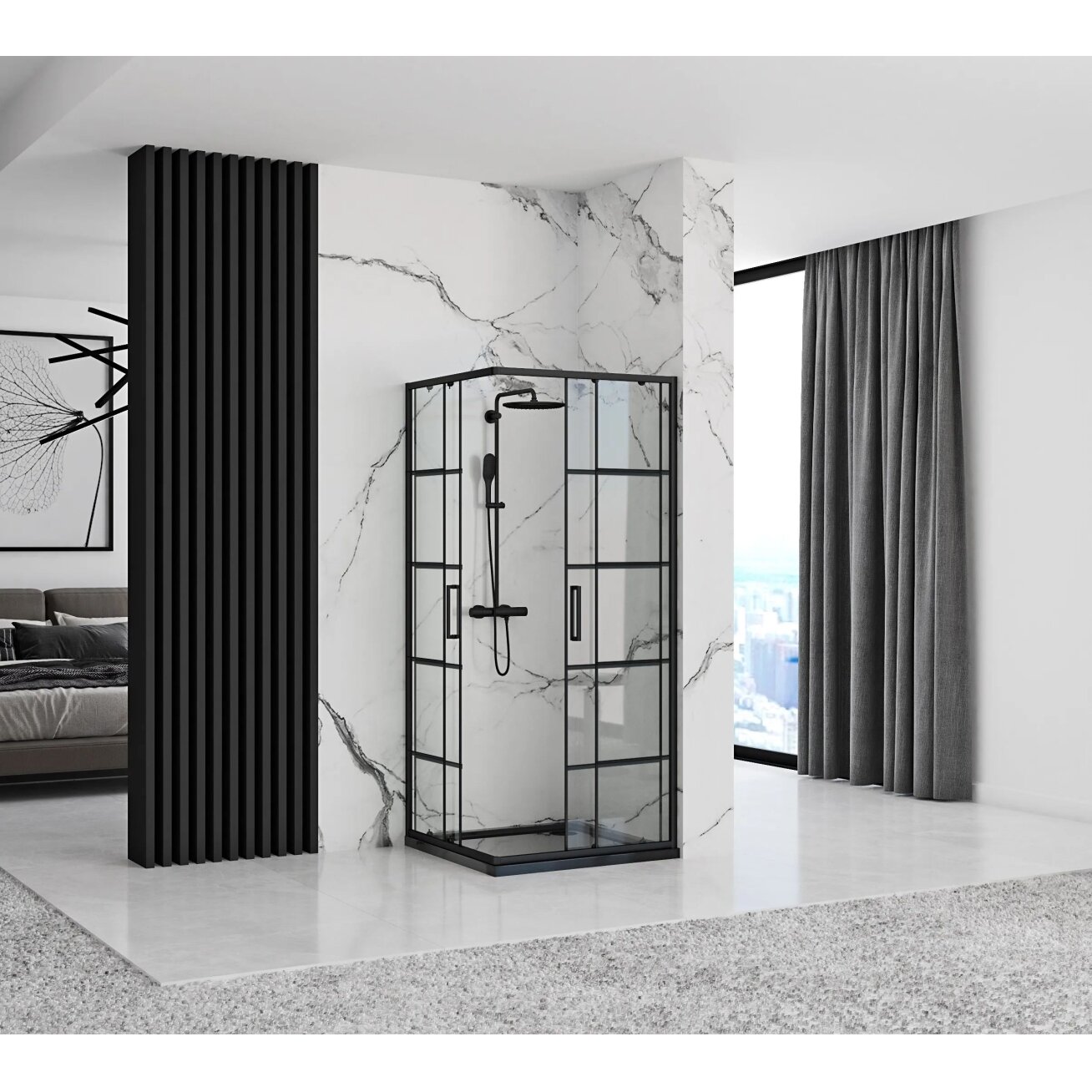 Concept Black dušo kabina 90x90 2 Concept Black dušo kabina 90x90 2