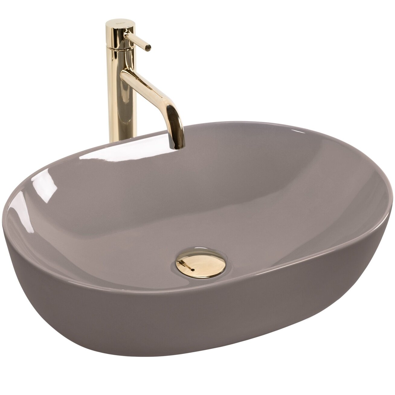 Lisa Beige Shiny praustuvas ant stalo