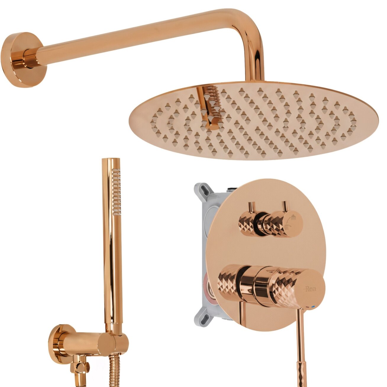 Lungo Diamond Copper juodas paslėptas dušo rinkinys + DĖŽUTĖ Lungo Diamond Copper juodas paslėptas dušo rinkinys + DĖŽUTĖ