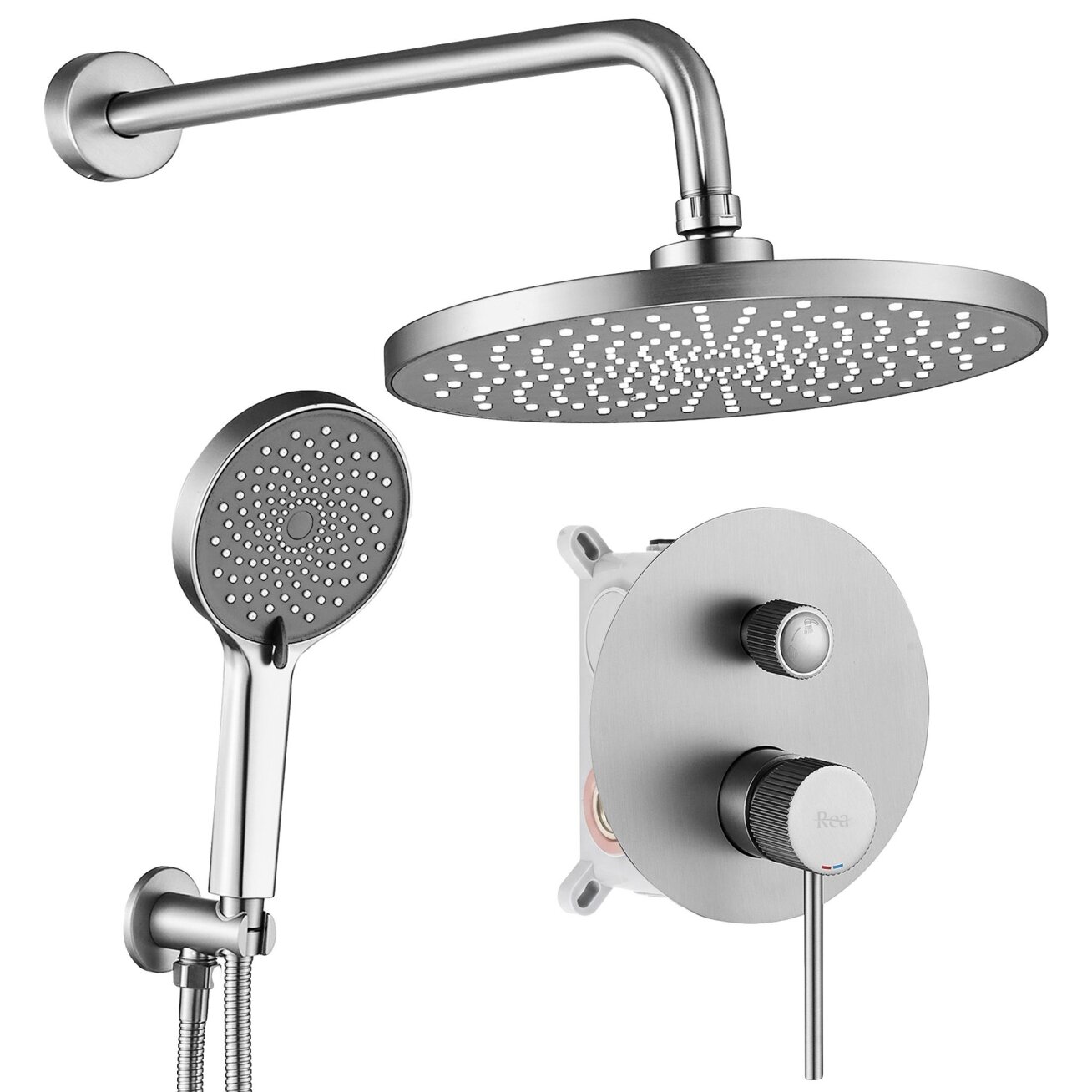 Lungo Stripe Nickel Brush juodas paslėptas dušo rinkinys + DĖŽUTĖ Lungo Stripe Nickel Brush juodas paslėptas dušo rinkinys + DĖŽUTĖ