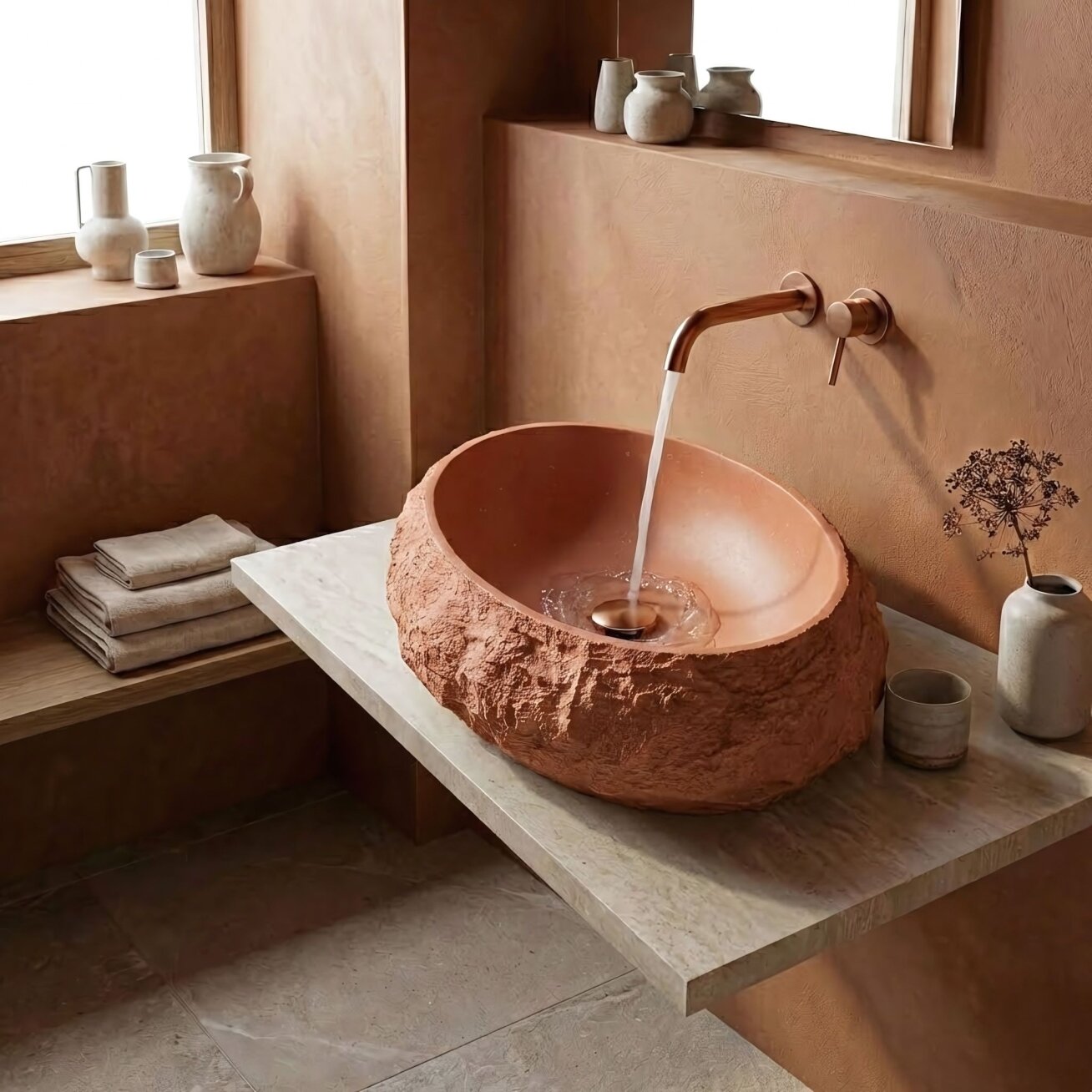 Mika Terracotta stalviršio praustuvas