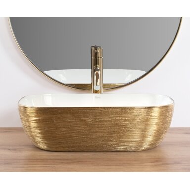 Belinda White GOLD BRUSH praustuvas ant stalo Belinda White GOLD BRUSH praustuvas ant stalo
