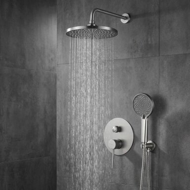 Lungo Stripe Nickel Brush juodas paslėptas dušo rinkinys + DĖŽUTĖ Lungo Stripe Nickel Brush juodas paslėptas dušo rinkinys + DĖŽUTĖ