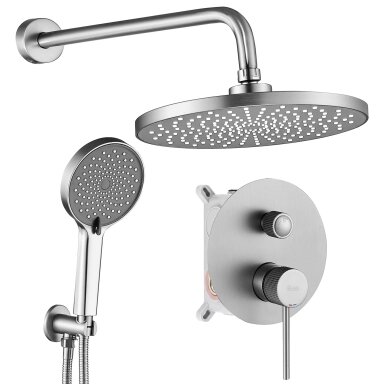 Lungo Stripe Nickel Brush juodas paslėptas dušo rinkinys + DĖŽUTĖ Lungo Stripe Nickel Brush juodas paslėptas dušo rinkinys + DĖŽUTĖ