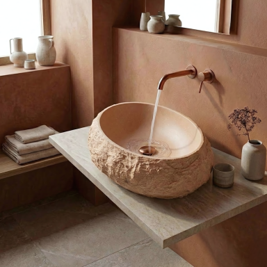 Mika Light Terracotta stalviršio praustuvas