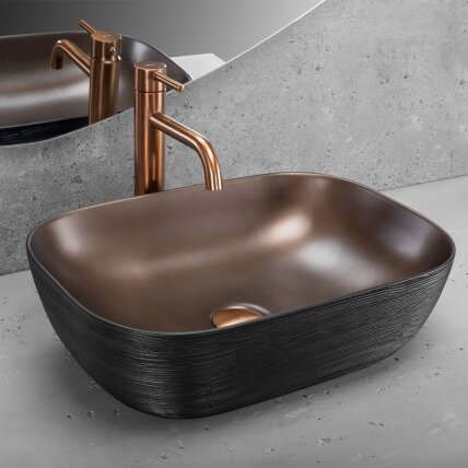 Belinda COPPER BRUSH / Black praustuvas ant stalo 1