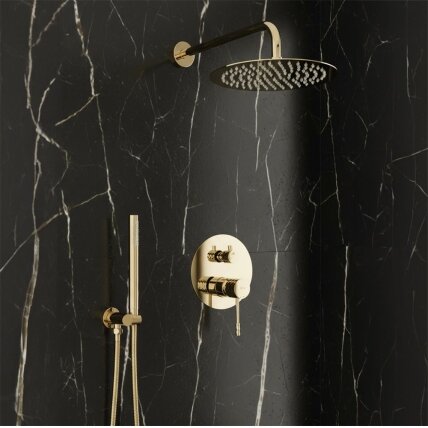 Lungo Diamond Gold juodas paslėptas dušo rinkinys + DĖŽUTĖ 2 Lungo Diamond Gold juodas paslėptas dušo rinkinys + DĖŽUTĖ 2
