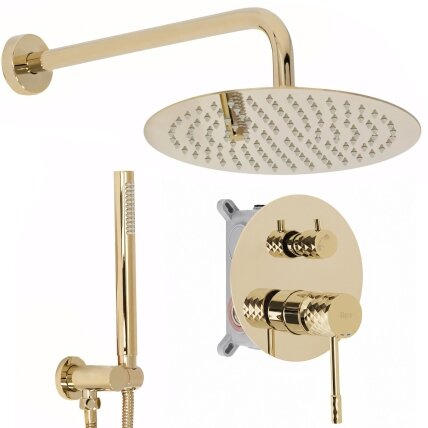 Lungo Diamond Gold juodas paslėptas dušo rinkinys + DĖŽUTĖ Lungo Diamond Gold juodas paslėptas dušo rinkinys + DĖŽUTĖ