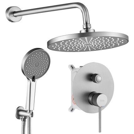 Lungo Stripe Nickel Brush juodas paslėptas dušo rinkinys + DĖŽUTĖ Lungo Stripe Nickel Brush juodas paslėptas dušo rinkinys + DĖŽUTĖ