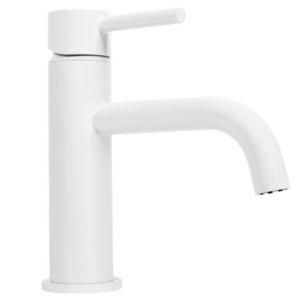 " Lungo White" žemas praustuvo maišytuvas 4 " Lungo White" žemas praustuvo maišytuvas 4