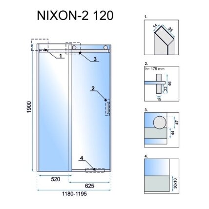 " Nixon-2 120" dušo durys 7