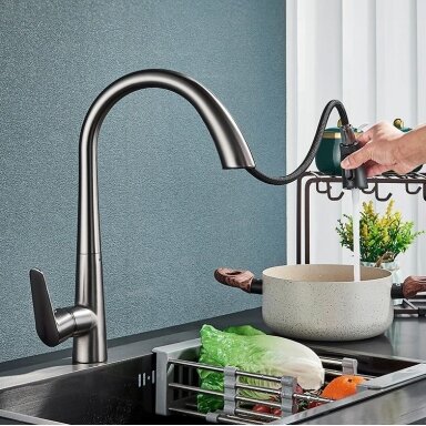 Ross virtuvės maišytuvas BRUSHED NICKEL INOX