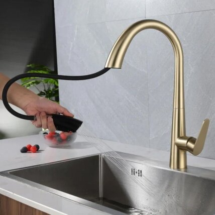 Ross virtuvės maišytuvas BRUSHED GOLD 1 Ross virtuvės maišytuvas BRUSHED GOLD 1
